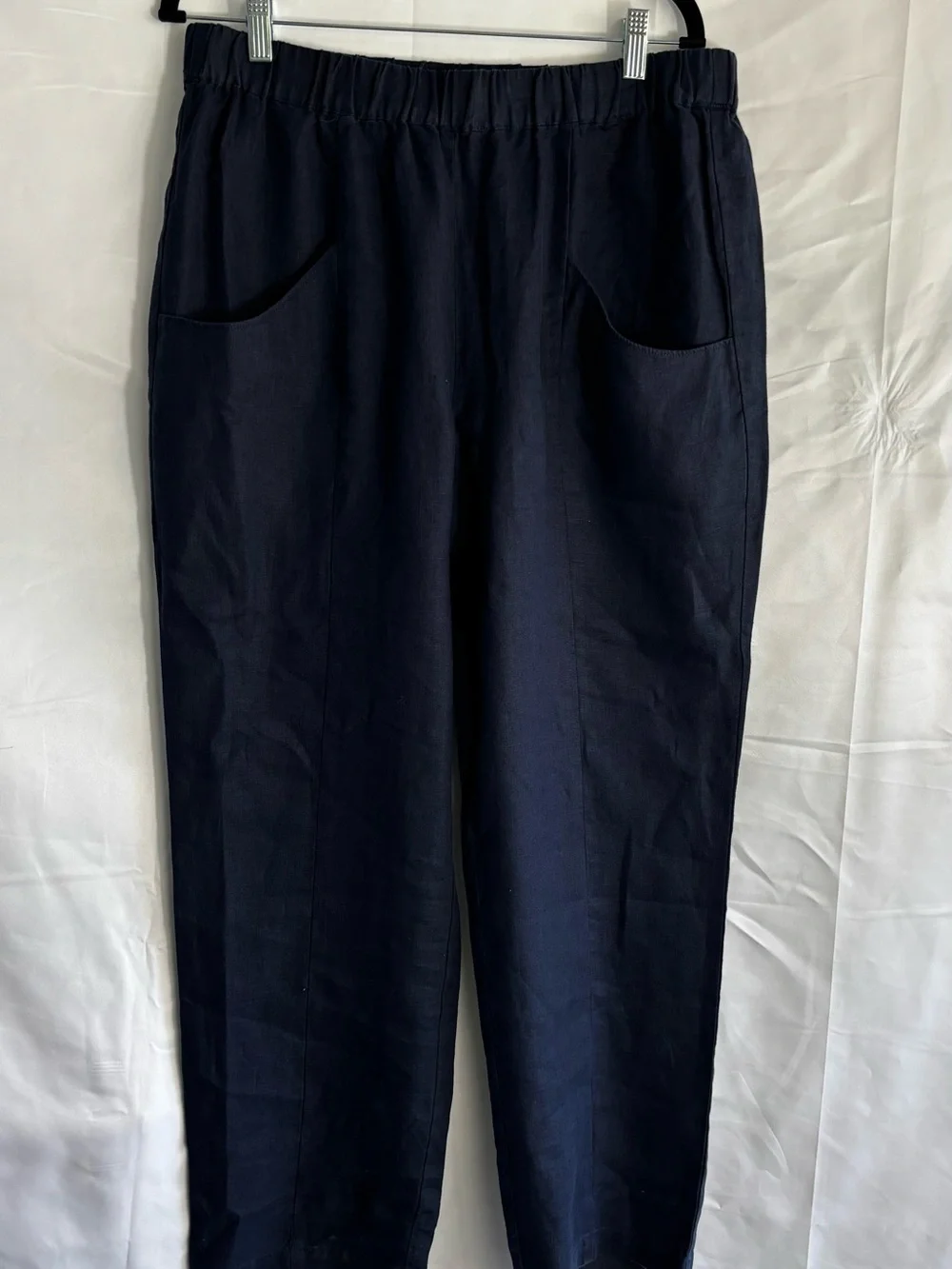 women’s Navy Quince linen Casual Pants